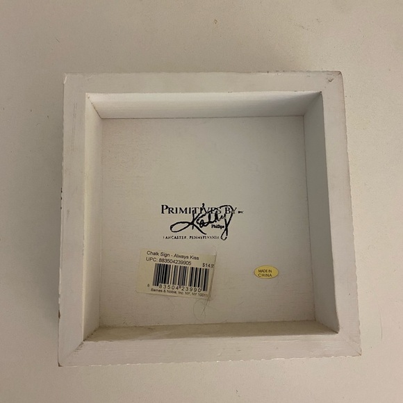 Primitives by Kathy Chalkboard Sign “Always Kiss Me Goodnight”, 6x6 Rustic Decor - Picture 4 of 6